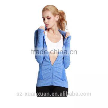 Hot Women Athletic Yoga Track Running Sports Woman Zip Coat photo-2