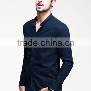 2015 Pure Color Autumn Man United Buiness Men Shirt