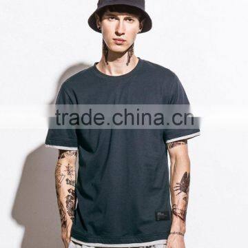 SZXX T372 Hot High Quality Black Cotton O-neck T-shirt Mens
