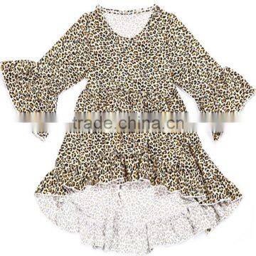 Wholesale Long Ruffle Sleeve 100%cotton T-shirts for Baby Girls photo-2