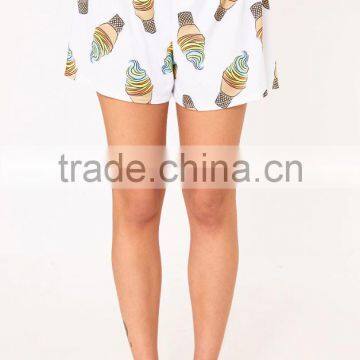 MGOO Custom Design Women Pyjama Set Screen Print Crop Top With Full Print Shorts Funny Pajamas Set photo-5