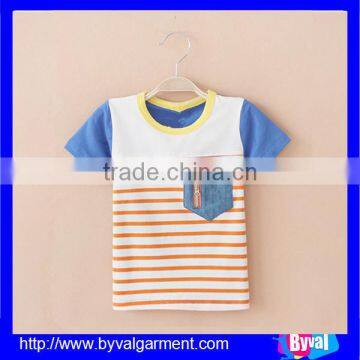 OEM Wholesale Summer Pocket Stripe Kid Shirt Pattern
