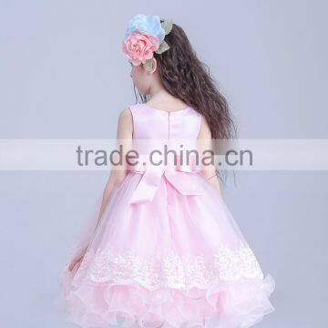 Cute Summer Kids Bowknot Tulle Dresses Prom Party Princess Ball Gown Formal Dress photo-2