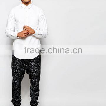 Custom Jogger Pants Drop Crotch Cuffed Smart Joggers With Print photo-3