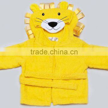 Yellow Lion Terry Cotton Hooded Bathrobe for Promotion photo-3