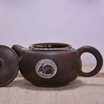 China Pure Hand Engraving Rabbit Clay Tea Pot Coffee Pot photo-3