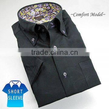 Short Sleeve Button-down Collar Mens Shirt