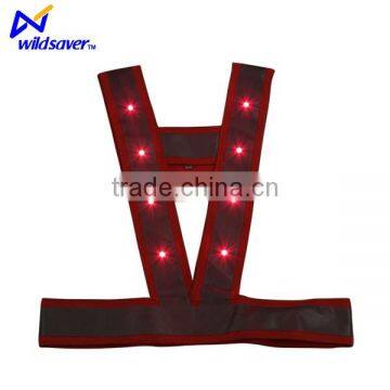 High visibility reflective LED fluorescent orange safety vest