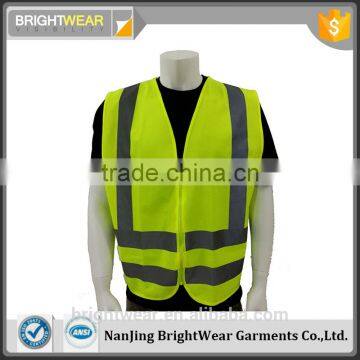 EN ISO 20471 zipper closure reflective workwear high visibility vest