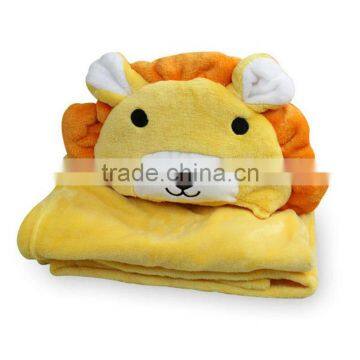 yellow lion soft baby hooded bathrobe