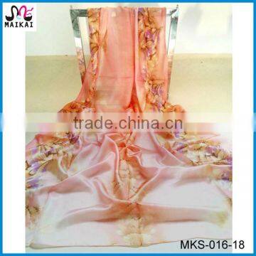 Wholesale New Fashion Floral Print Indian Silk Scarf photo-4
