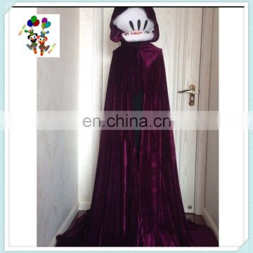 Purple Velvet Womens Hooded Halloween Party Cosplay Cape Cloak HPC-0557