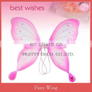 Pink glitter and pink painting angel wing silk wing for crafts