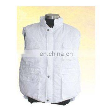 workware uniform polyester/cotton thermal clothing white vest bodywarmer