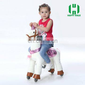 HI small size ride on furry animal outdoor mechanical horse for children