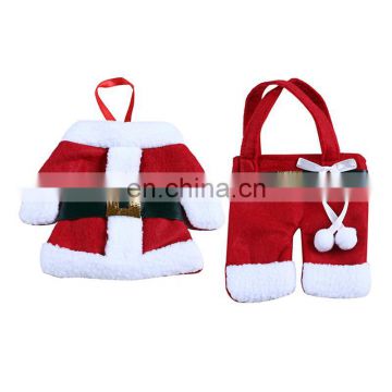 2Pcs/set Cute Christmas Santa Clothes and Pants Shaped Cutlery Silverware Holder Set Knives and Forks Pockets