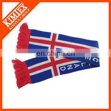 Promotional winter acrylic knitted soccer scarf