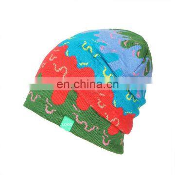 Winter Warm Hat Knitted Cap Crochet Beanies Knitted Pom Pom Hats With Logo Patch photo-2