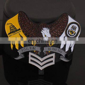 eagle shape black painting metal challenge coin