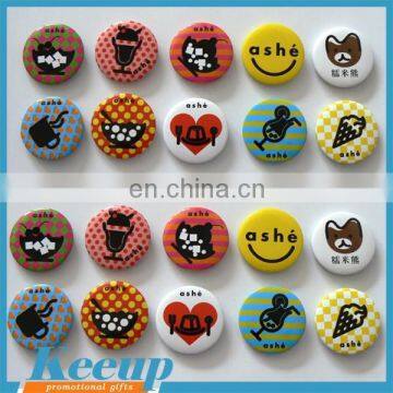 China hot sale custom printed 45mm round button badge