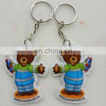 BSCI Fashion promotional gifts customized PVC keychain with led light