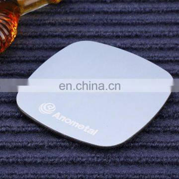 2017 whoesale cheap promotion personal logo customized aluminium coaster