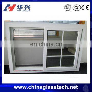 anti-aging nonflammable PVC profile tempered glass sliding window