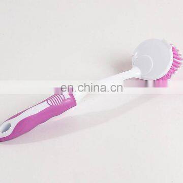 Kitchen usage plastic dish washing brush with handle