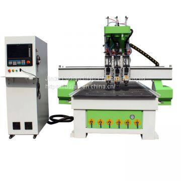 PVC wood door production line CNC wood router machine 1325 with three spindles ATC CNC router price for sale