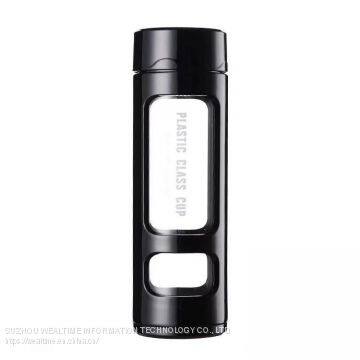 Glass water bottle single wall with sleeve 500ml hot sale