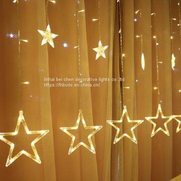 12 Stars 138 Led Curtain String Lights Factory Outlets Led Big Star Curtain Christmas Light Wholesale photo-4