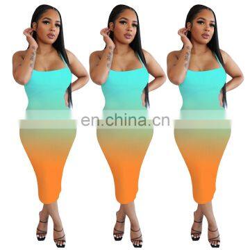 New Arrivals Wholesales Women Backless Tie Dyed Casual Dresses Ladies Bodycon Sexy Dresses Women Summer Dresses photo-3