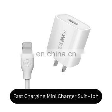 3C Certified Quick Charging Power Mini Style USB Port US Plug Charger With Data Cable USB-Lightning / Micro / Type C photo-3