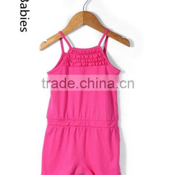 Custom made jumpsuit in dongguan ruffle singlet ruffle jumpsuit for kids