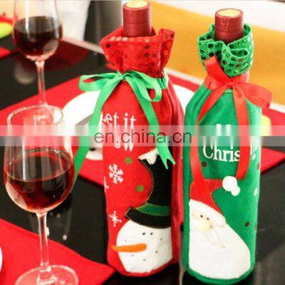 2020 Snowman Party Ornament Champagne Red Wine Bottle Covers Bag for Christmas Decor Home Navidad photo-4