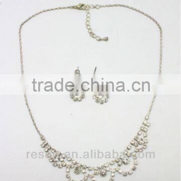 2015 women jewelry sets new product cheap fashion cup chain glass jewelry necklace and earring sets