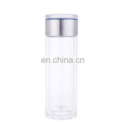 500ML double wall insulated glass water bottle with tea infuser for office