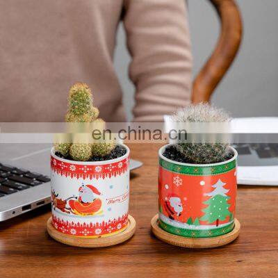 Christmas Gift Tabletop Succulent Flower Pot Potted Christmas Decoration Ornaments
