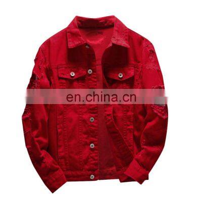 Mens Denim jean Jacket Trendy Fashion Ripped Denim Male Streetwear Plus Size Jackets Cowboy Coats