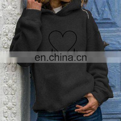 Wholesale Customization Women's Sweater Casual and Comfortable Long Sleeve Printing Hooded Loose Movement photo-3