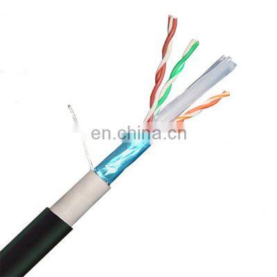 outdoor pvc pe double jacket FTP Cat6 cable 1000ft Solid Copper Wire 23AWG LSZH Ethernet Cat6 lan cable