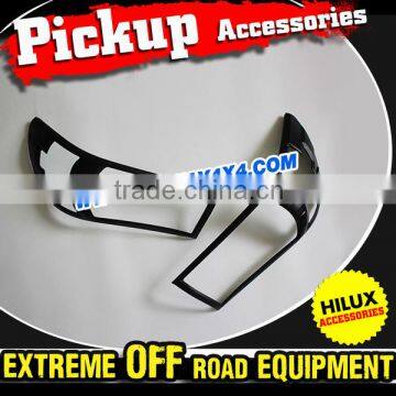 2015 Pickup Truck Accessories Matte Black Head Lamp Cover For 2015 Hilux Revo