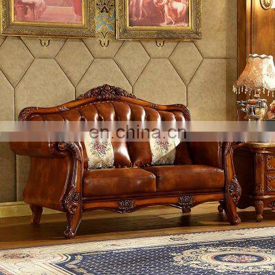 High quality Royal classic sofa Genuine leather living room sofas