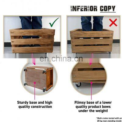 Wooden LP Record Vinyl Storage Crate photo-3