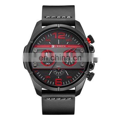 Curren 8259 Fashionable Luxury Mens Business Japan Movt. Quartz Watch Genuine Leather Casual Dress Wristwatches For Men