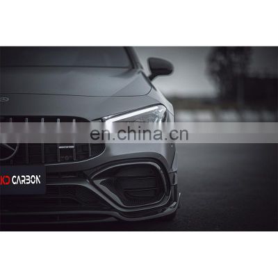 Car Parts Front Fog Lamp Frame 100% Dry Carbon Fiber Material Military Quality For BENZ CLA45 W118