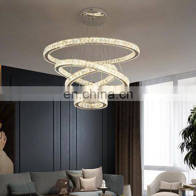 LED Round Crystal Circle Chandelier LUXURY Ring Lamp Pendant Lights For Living Room Hotel Restaurant Hanging Lights photo-2