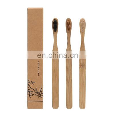 Wholesale price customized 100% natural organic biodegradable ecological bamboo toothbrush