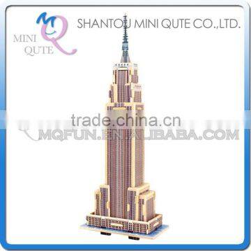 Mini Qute 3D Wooden Puzzle Empire State Building world architecture famous building Adult model educational toys gift NO.MJ203