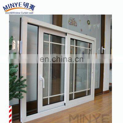 High quality German brand pvc sliding window double glass with grills